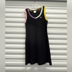 Lacoste Black Dress with Multicolor Trim